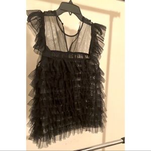 Black ruffle top